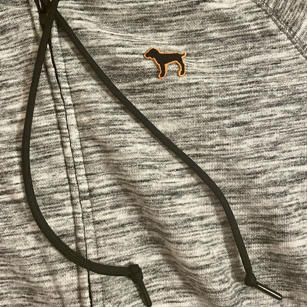 PINK Victoria Secret hoodie - size L/G - looks new - accent neon orange - zip up